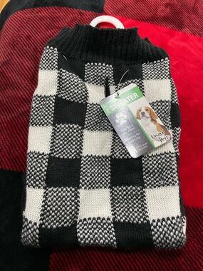 Black & White Check Dog Sweater